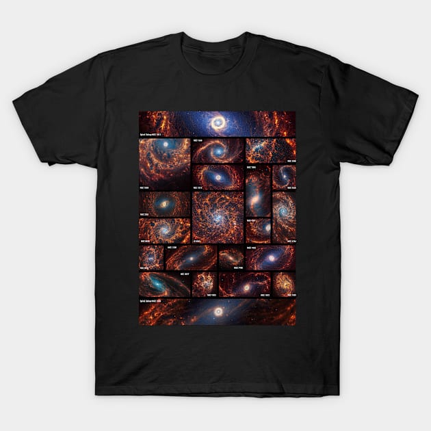 JWST 19+2 Spiral Galaxies T-Shirt by Synthwave1950